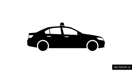 Black silhouette of a taxi car. © M FAIZAL