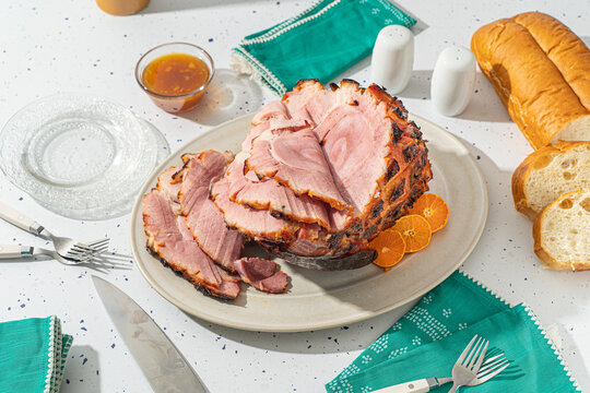 Easter ham. Classic glazed ham for a holiday