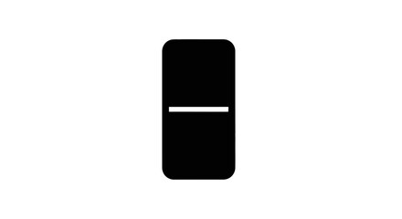Black smartphone with white line.