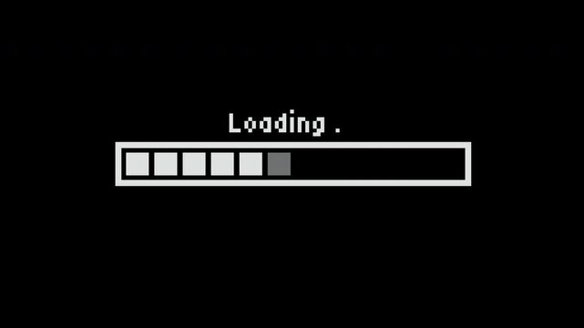 Multi Block Step Loading Indicator with Progressive Fill Animation Dark Theme Prores Alpha Channel 4K 60fps