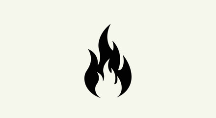 Black flame icon graphic symbol.