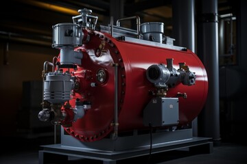 Fototapeta premium Industrial boiler providing heating in a plant or factory environment