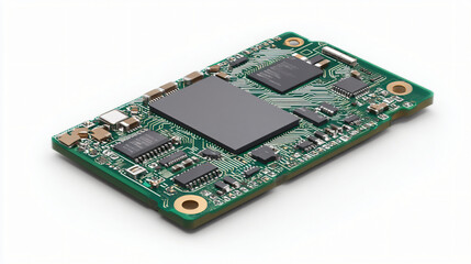 Electronic Circuit Board with Microchips and Integrated Circuits