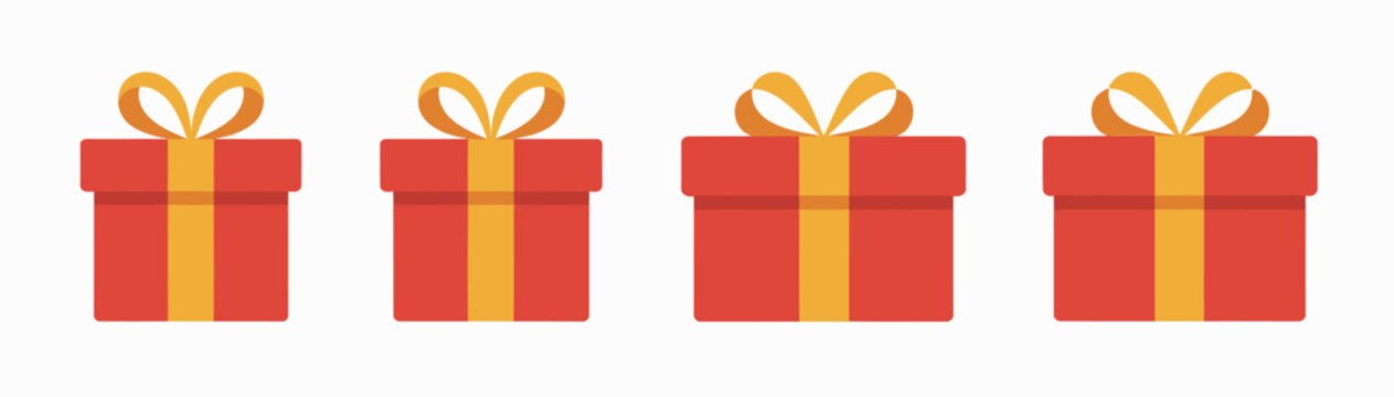 Gift box icon set, featuring holiday presents, abstract gift symbols, and logo designs in vector illustration and EPS 10 format.
