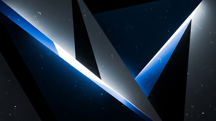 Abstract Sharp Geometric Triangle Background with Blue Glow and Gritty Texture
