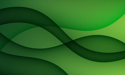 Abstract green wave background with flowing organic curves and eco friendly gradient