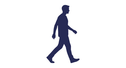 Obraz premium Man Walking Silhouette Profile.