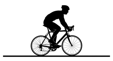 Naklejka premium Silhouette of a cyclist man