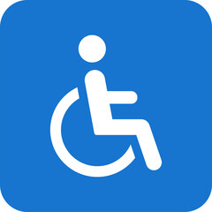 Disability accessibility wheelchair icon symbol sign isolated on transparent background