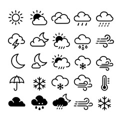 Obraz premium Simple Weather Icons Set