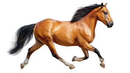 Majestic Gallop: A powerful horse, its coat gleaming, surges forward with unrestrained energy. A symbol of strength, freedom, and the untamed spirit of the open plains.