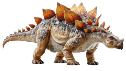 Fototapeta premium Stegosaurus Prehistoric Giant: An intricately detailed illustration of a majestic Stegosaurus, showcasing its unique plate-backed design and a glimpse into the prehistoric era.