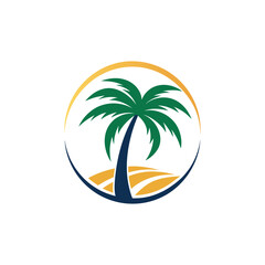 Obraz premium Modern Palm Tree Logo Design