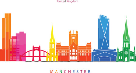 Fototapeta premium WebColorful Melbourne Australia City Skyline Illustration Featuring Flinders Street Station Arts Centre Tower and Cathedral for Victorian Travel Tourism and Creative Business Concept Background