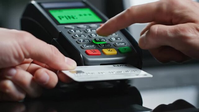Entering PIN on Card Reader for Payment
