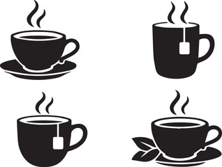 Obraz premium Collection of Hot Tea and Coffee Cup Icons