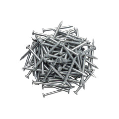 Pile of construction nails On Transparent Background