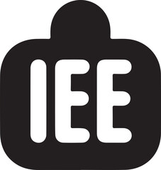 Obraz premium Ice Cube Icon with IEE Text Solid, Black solid ice cube icon with IEE