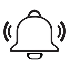 Fototapeta premium A classic bell icon with sound waves radiating from its sides