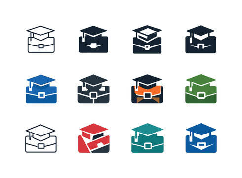 Job Hunt Icons. Job hunting for recent graduates and entry-level positions. Icon set. Set Logo of job hunting for recent graduates and entry-level positions: