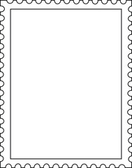 Fototapeta premium Postage Stamp Frame Line Border Icon.