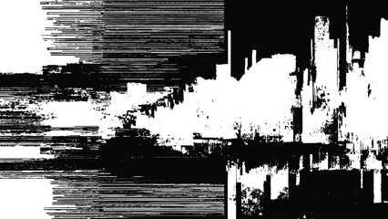 Fototapeta premium Glitchy distorted digital noise pattern with horizontal lines abstract error texture