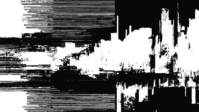 Glitchy distorted digital noise pattern with horizontal lines abstract error texture