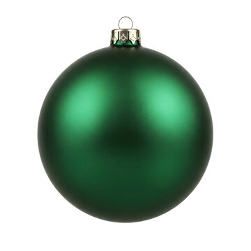 Green matte Christmas ornament isolated On Transparent Background