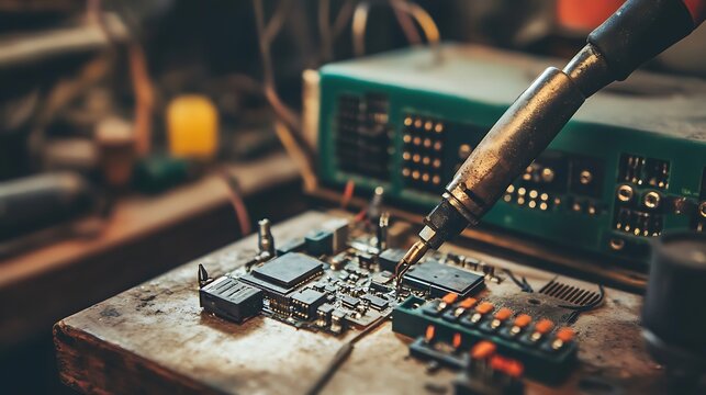 An old soldering iron used to repair electronics