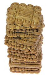 East Frisian &lsquo;Braune Kuchen&rsquo; biscuits isolated on white background