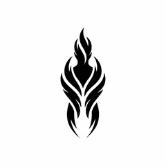 Tribal Flame Symbol Tattoo Design Black.