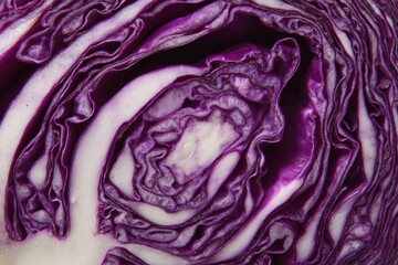 Obraz premium Close-up abstract view of vibrant purple and white layered vegetable texture