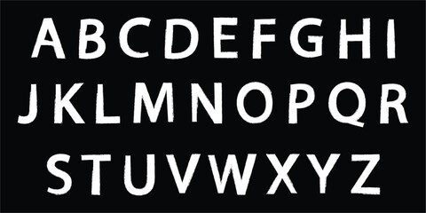 Bold black alphabet letters on white background Vector