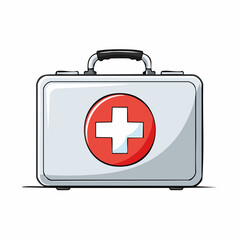 Obraz premium Medical First Aid Kit Box with Red Cross Symbol.