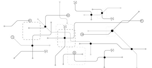 Abstract AI circuit board background. Tech pattern with chipset, semiconductors, circuit board background electronic circuit board