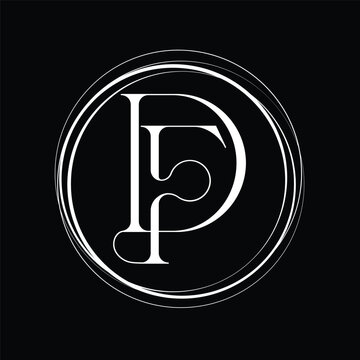 Initial letter DF logo design 
