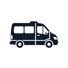 Black Silhouette of a Minivan or Passenger Van.