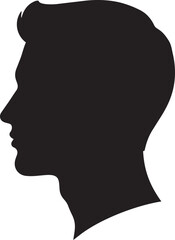 Man Side Profile Silhouettes Short Hair Isolated On White Background © Rimzimrini