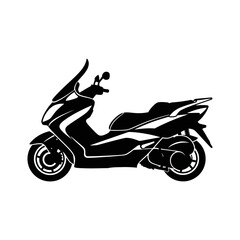 Fototapeta premium Black silhouette of a modern scooter.