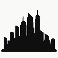 Obraz premium Cityscape Silhouette of Modern Skyscrapers.