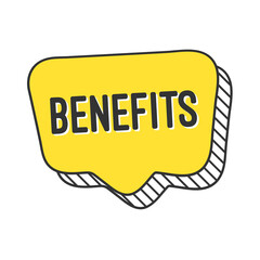 Benefits Concept in Bright Yellow Speech Bubble Design