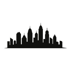 Obraz premium Black Silhouette of a Modern City Skyline 1.