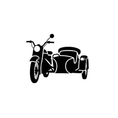 Fototapeta premium Classic Motorcycle with Sidecar Silhouette.