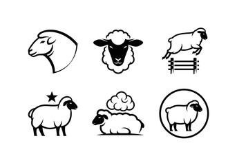 Obraz premium Collection of Sheep Icons and Illustrations.