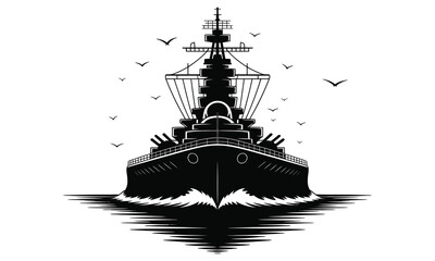 silhouette of a ship