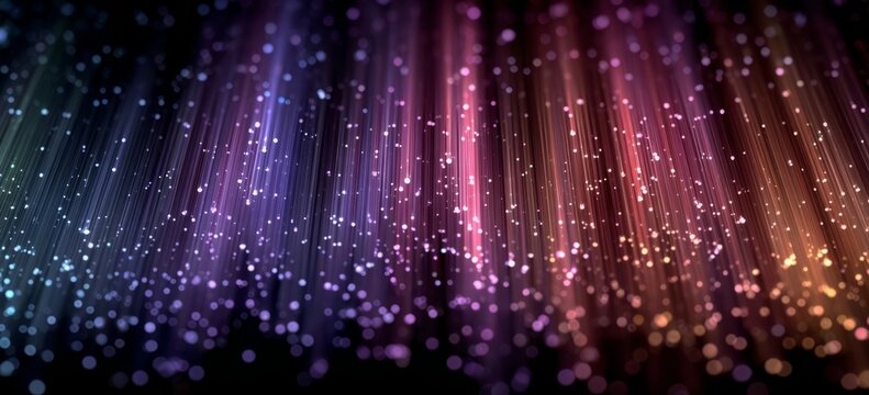 abstract background colorful lines and dots, Vibrant abstract waves with glowing dots and lines in a dark space, creating a dynamic and colorful digital landscape.