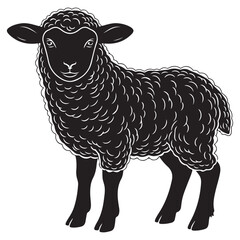 Black Sheep Silhouette with Detailed Wool Texture © Zulfa