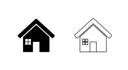 Obraz premium Modern minimalist house icon set, simple home symbols, clean line art, vector illustration Vector