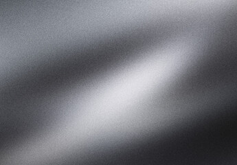Obraz premium Soft silver light waves across grey gradient background with refined grainy noise texture and copy space.