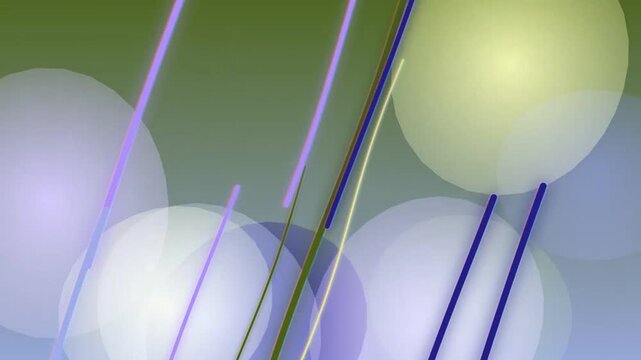 Spheres and lines intersecting in a modern abstract illustration from a tilted viewpoint